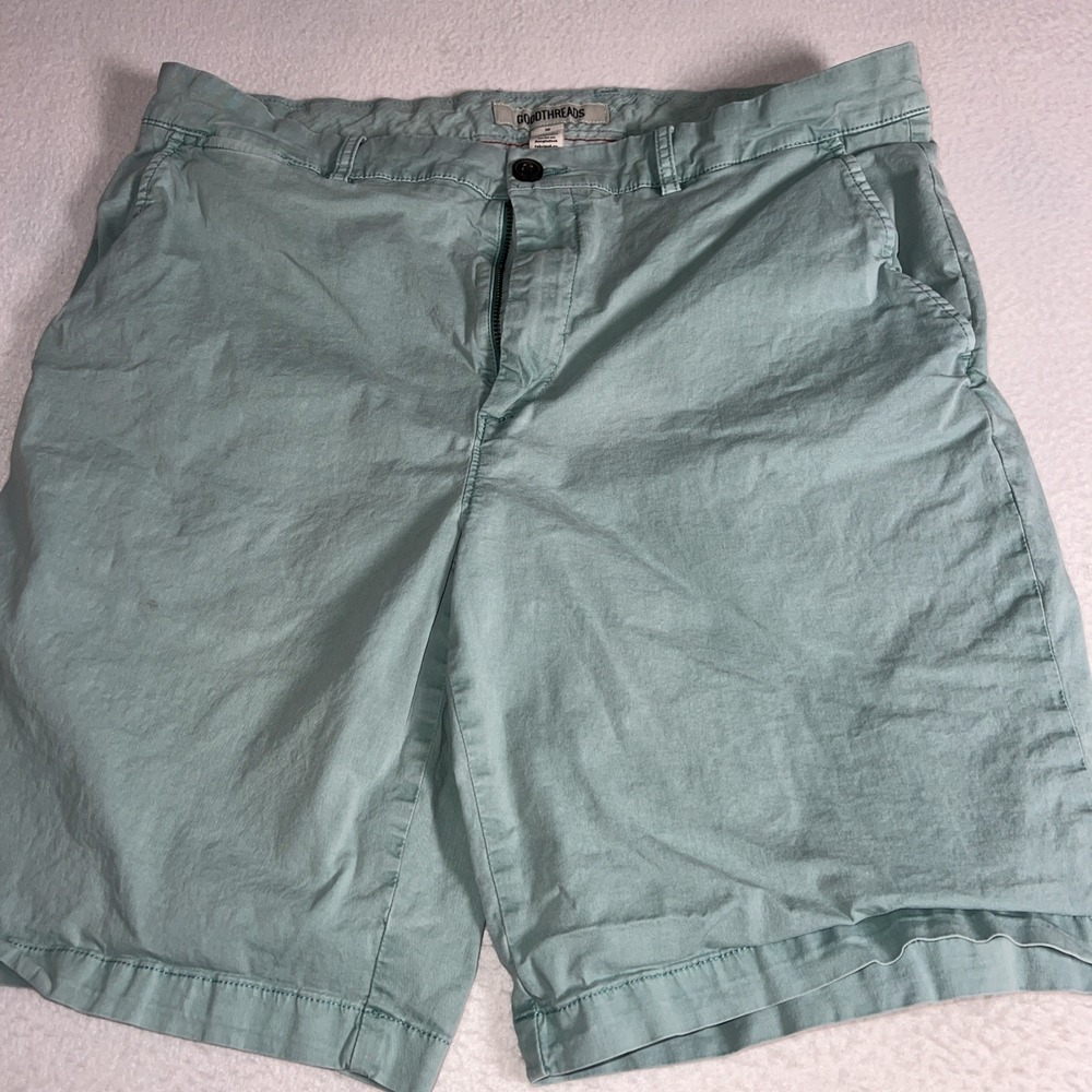 Goodthreads Men's Shorts Size W36 Teal Stretch Chino Casual Cotton Bermuda